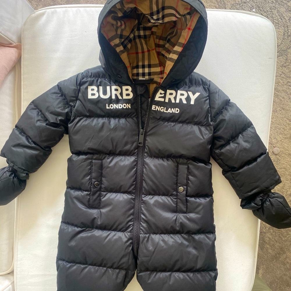 Real Burberry snowsuit 12mo unisex
